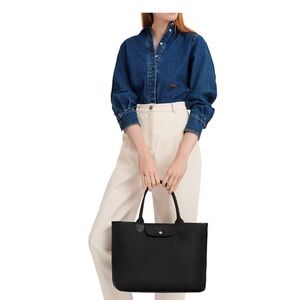 Longchamp Le Pliage City Coated Canvas Black Tote Bag
